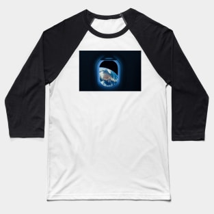 Space Travel Blue Planet Earth Window Seat Baseball T-Shirt